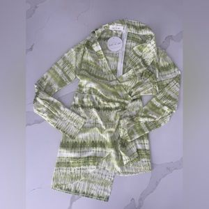 Green asymmetrical tie dye dress